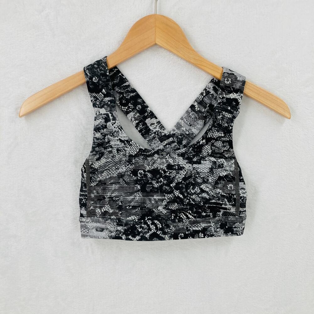 Lululemon All Sport Bra Womens 4 Masked Lace Starlight Cross Back No Cup Inserts